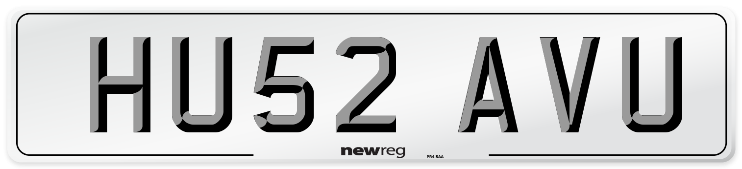 HU52 AVU Number Plate from New Reg
